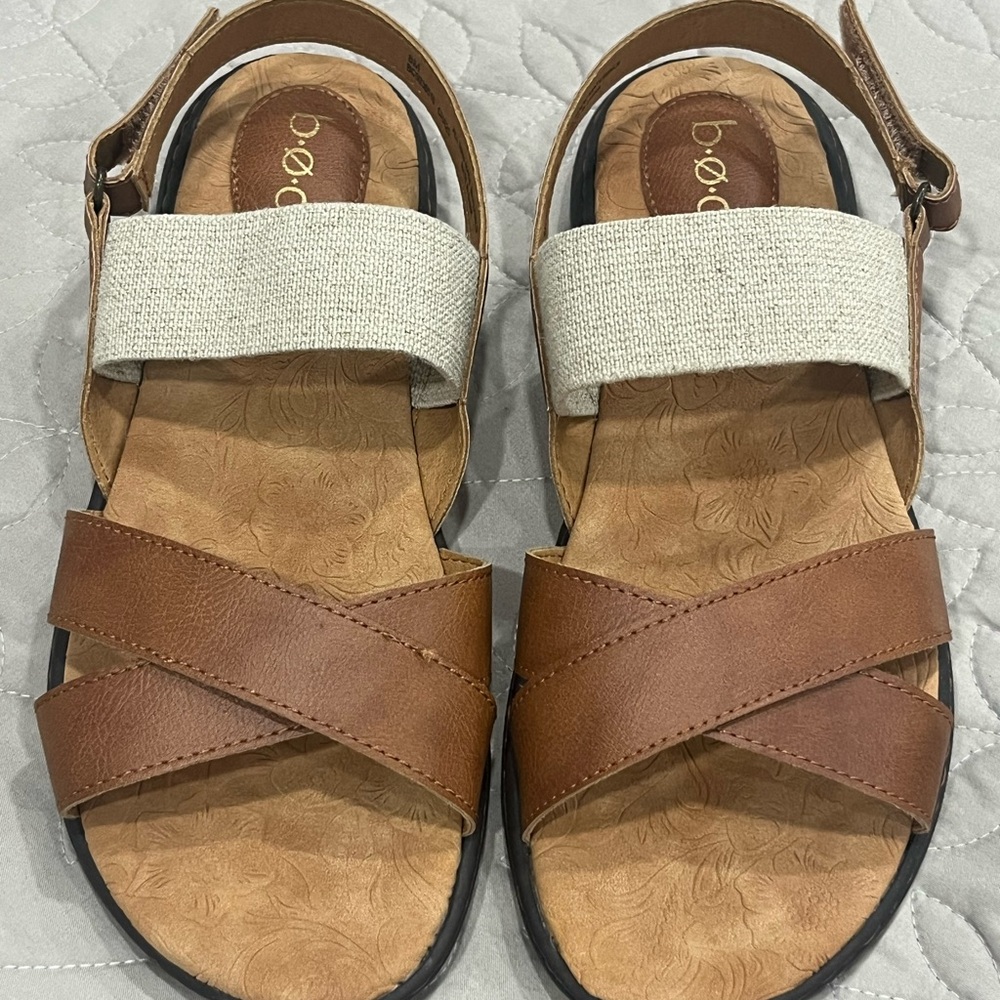 b.o.c. Tan and Cream Women's Sandals
